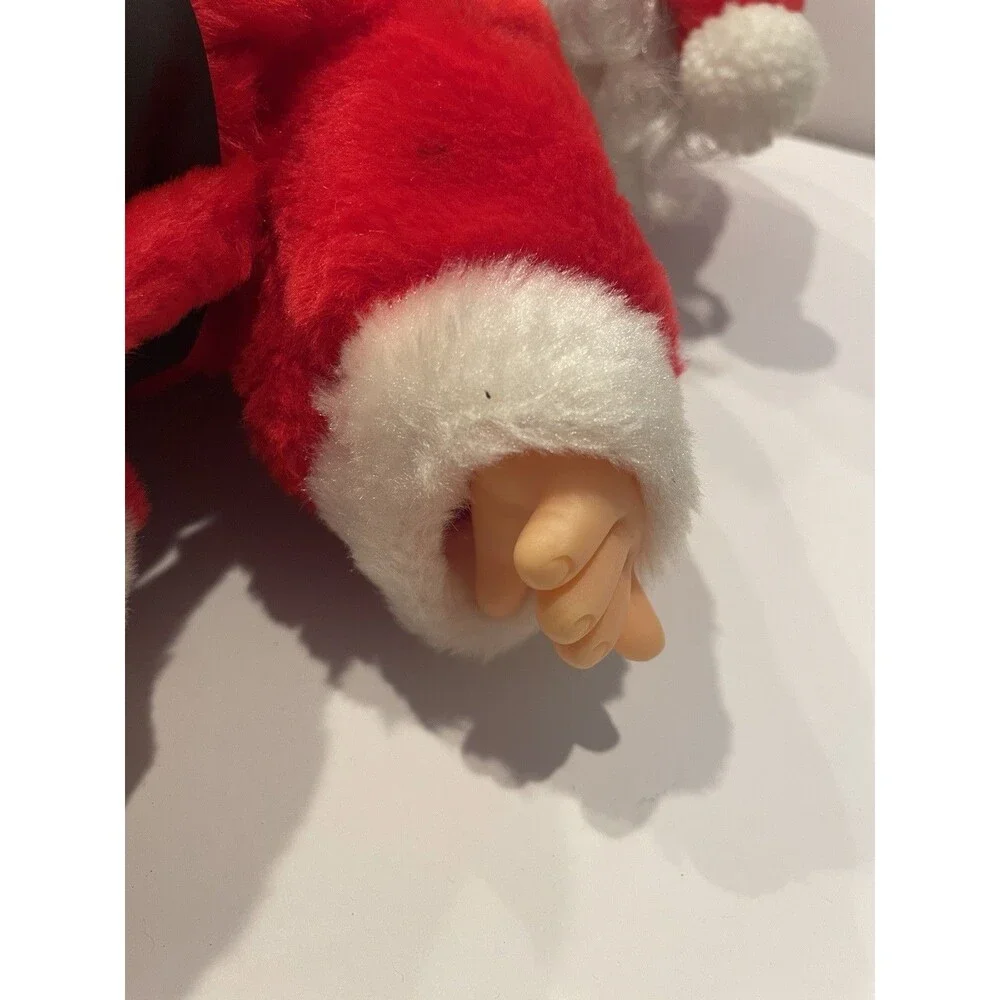 Vintage LARGE SANTA CLAUS plush doll stuffed rubber face vintage retro